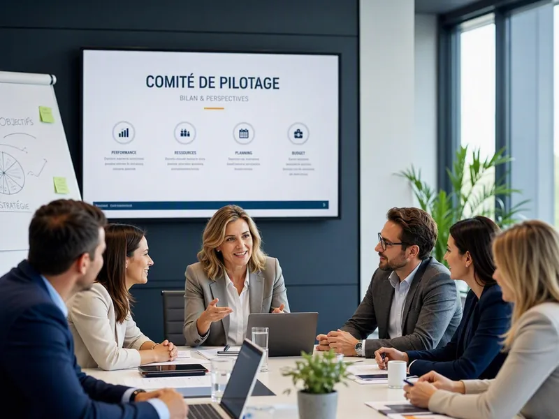Phase de pilotage : comité de pilotage réuni devant le bilan et les perspectives du projet